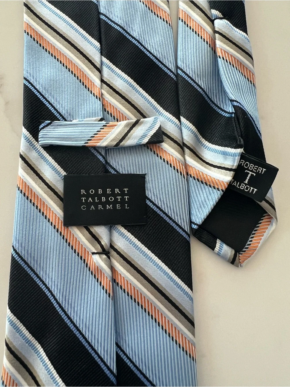 Classic Blue Striped Men's Tie - Light Blue & Navy